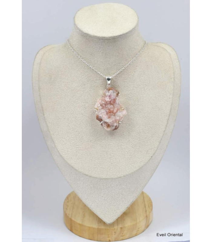 Pendentif en Améthyste Rose de France brute Pendentifs pierres naturelles KC49.1
