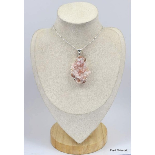 Rare Pendentif Améthyste Rose de France brute  Pendentifs pierres naturelles KC49.1