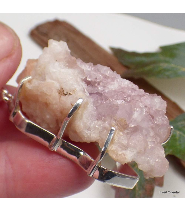 Pendentif en Améthyste Rose de France brute Pendentifs pierres naturelles KC49.1