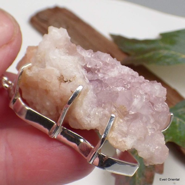 Rare Pendentif Améthyste Rose de France brute  Pendentifs pierres naturelles KC49.1