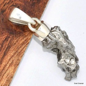 Pendentif argent Campo del Cielo - 1 Pendentifs pierres naturelles KC50.1
