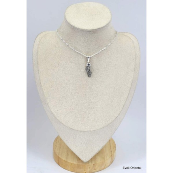 Pendentif argent Campo del Cielo - 3 Pendentifs pierres naturelles KC50.3