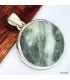 Pendentif rond Tourmaline verte sur quartz Pendentifs pierres naturelles KC51