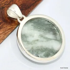 Pendentif rond Tourmaline verte sur quartz - Pendentifs pierres naturelles