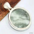 Pendentif rond Tourmaline verte sur quartz - Pendentifs pierres naturelles