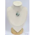 Pendentif rond Tourmaline verte sur quartz - Pendentifs pierres naturelles