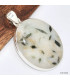 Pendentif oval Tourmaline verte sur quartz Pendentifs pierres naturelles KC51.1