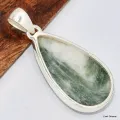 Pendentif goutte en Tourmaline sur quartz blanc - Pendentifs pierres naturelles
