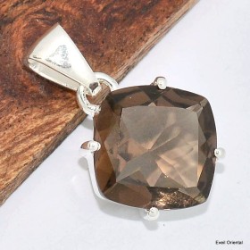 Pendentif losange Quartz fumé facetté Pendentifs pierres naturelles KC53.1