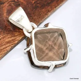 Pendentif losange Quartz fumé facetté - Pendentifs pierres naturelles