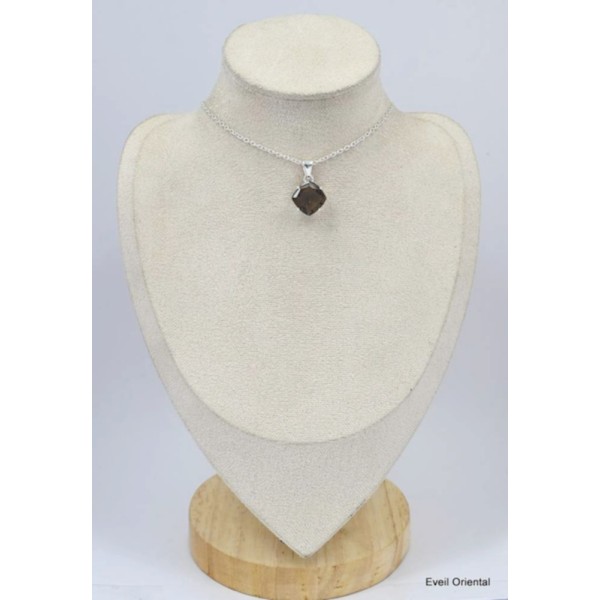 Pendentif losange Quartz fumé facetté Pendentifs pierres naturelles KC53.1