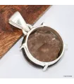 Pendentif rond en Quartz fumé facetté - Pendentifs pierres naturelles