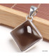 Pendentif losange Quartz fumé cabochon Pendentifs pierres naturelles KC53.6