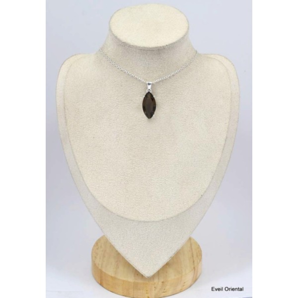 Pendentif losange Quartz fumé cabochon Pendentifs pierres naturelles KC53.6