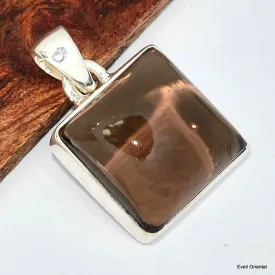 Pendentif carré en Quartz fumé cabochon - Pendentifs pierres naturelles