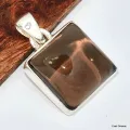 Pendentif carré en Quartz fumé cabochon - Pendentifs pierres naturelles