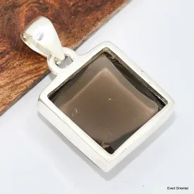 Pendentif carré en Quartz fumé cabochon - Pendentifs pierres naturelles