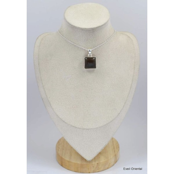 Pendentif carré en Quartz fumé cabochon Pendentifs pierres naturelles KC53.7