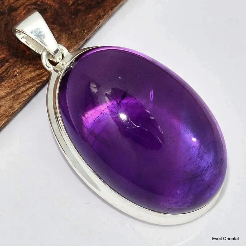 Gros pendentif en Améthyste cabochon - Pendentifs pierres naturelles