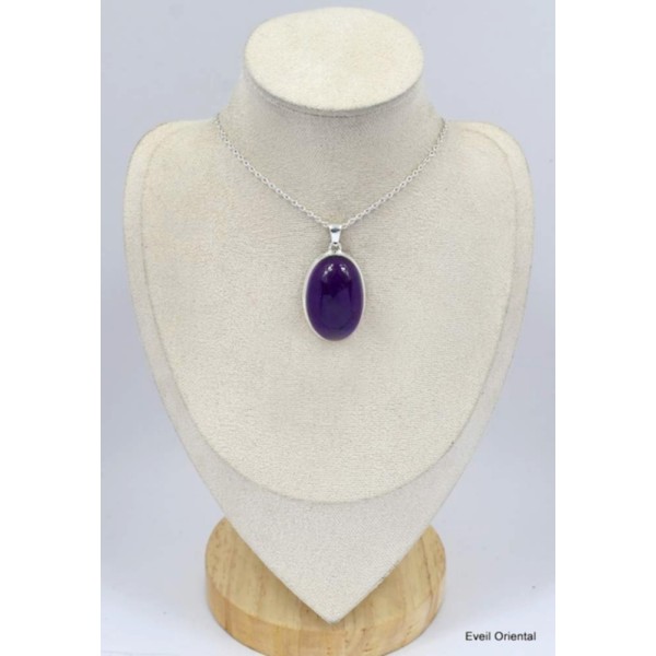 Gros pendentif en Améthyste cabochon Pendentifs pierres naturelles KC54