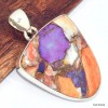 Pendentif Turquoise Spiny Oyster semi-oval Bijoux en Turquoise KC55.1