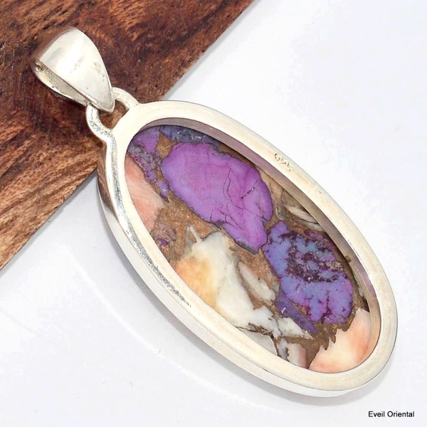 Pendentif Turquoise Spiny Oyster  Bijoux en Turquoise KC55.2
