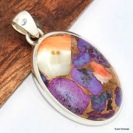 Pendentif oval en Turquoise Spiny Oyster - Bijoux en Turquoise