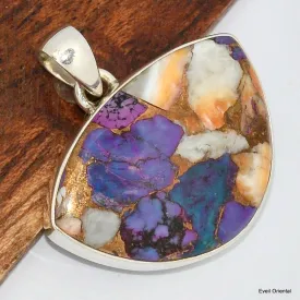 Pendentif demi-lune enTurquoise Spiny Oyster - Bijoux en Turquoise