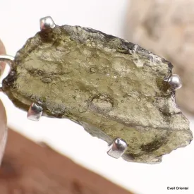 Pendentif argent Moldavite grade AAA - Pendentifs pierres naturelles