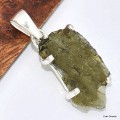 Pendentif argent Moldavite grade AAA Pendentifs pierres naturelles KC56.1