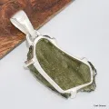 Pendentif argent Moldavite grade AAA - Pendentifs pierres naturelles