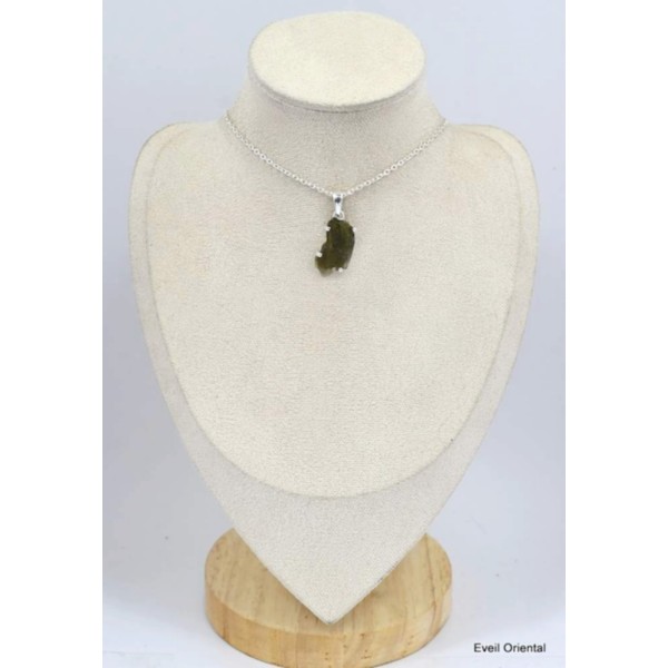 Pendentif argent Moldavite grade AAA Pendentifs pierres naturelles KC56.1
