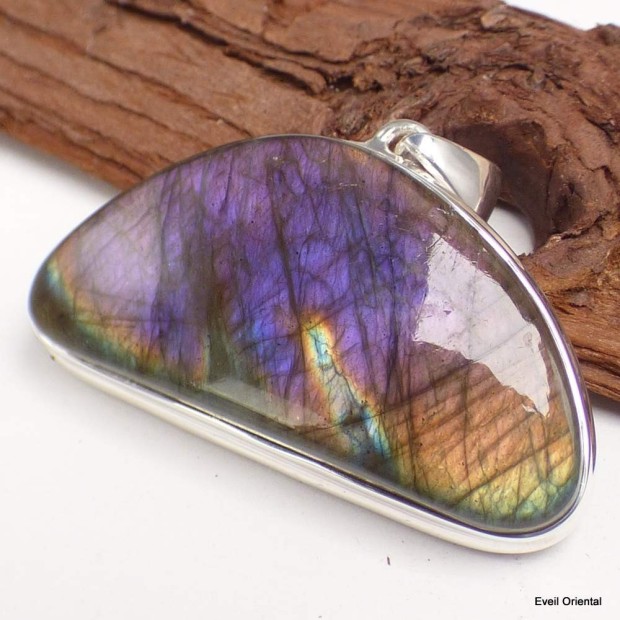 Gros pendentif Labradorite violette forme libre Pendentifs pierres naturelles KC57