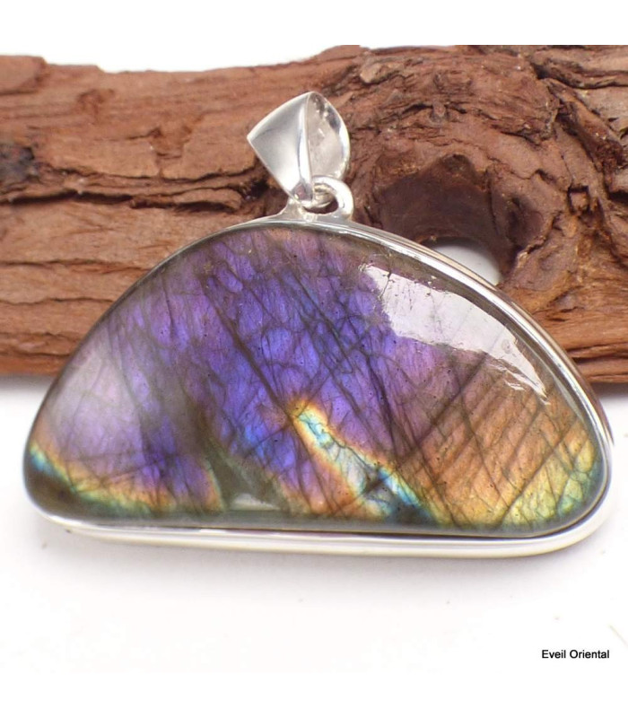Gros pendentif Labradorite violette forme libre Pendentifs pierres naturelles KC57