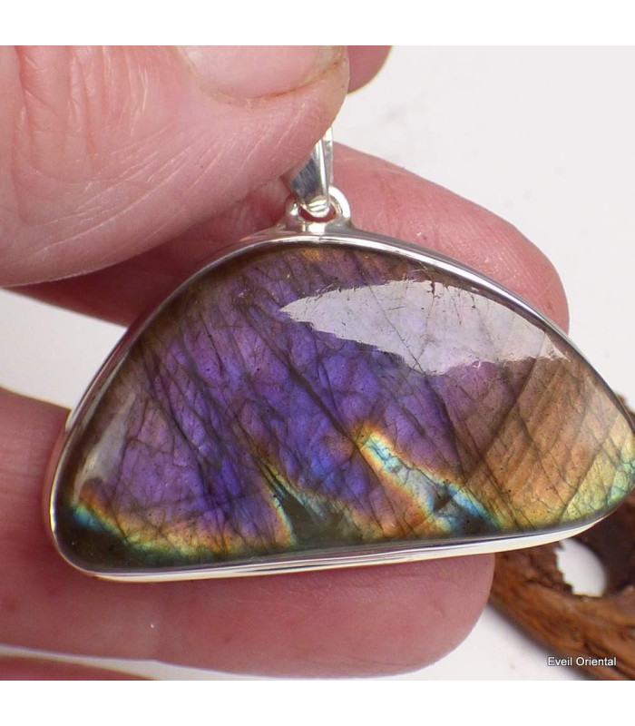 Gros pendentif Labradorite violette forme libre Pendentifs pierres naturelles KC57