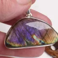 Gros pendentif Labradorite violette forme libre - Pendentifs pierres naturelles