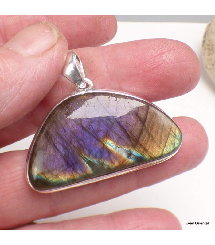 Gros pendentif Labradorite violette forme libre Pendentifs pierres naturelles KC57