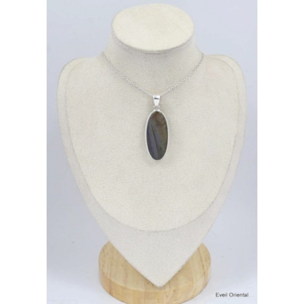 Pendentif oval allongé en Labradorite violette Pendentifs pierres naturelles KC57.1