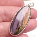 Pendentif oval allongé en Labradorite violette Pendentifs pierres naturelles KC57.1