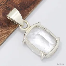 Pendentif Cristal de roche rectangulaire facetté - Pendentifs pierres naturelles