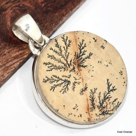 Pendentif rond en Psilomélane Pendentifs pierres naturelles KC61