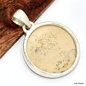 Pendentif rond en Psilomélane Pendentifs pierres naturelles KC61