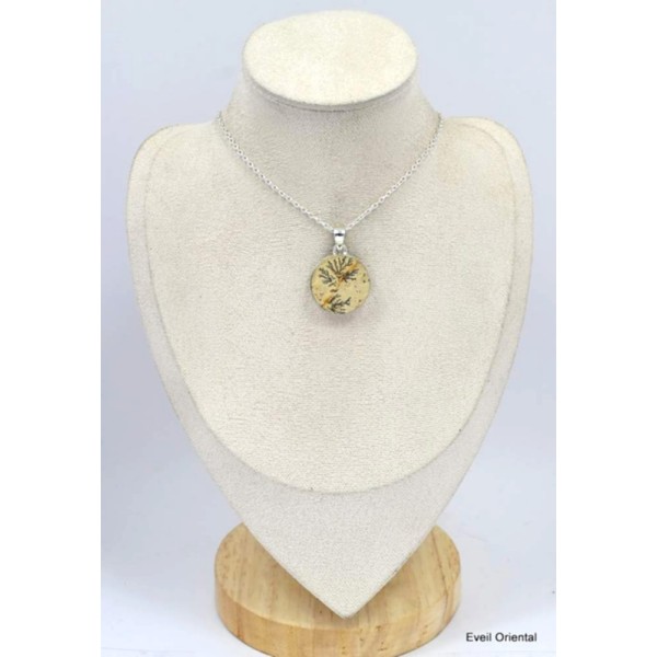 Pendentif rond en Psilomélane Pendentifs pierres naturelles KC61