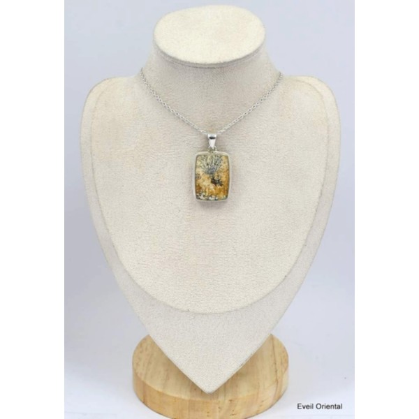 Pendentif psilomélane dendrite germanique Pendentifs pierres naturelles KC61.2