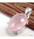Petit pendentif Quartz rose facetté Pendentifs pierres naturelles KC76