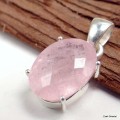 Petit pendentif Quartz rose facetté Pendentifs pierres naturelles KC76