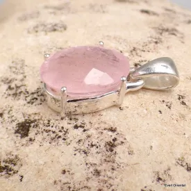 Petit pendentif Quartz rose facetté - Pendentifs pierres naturelles