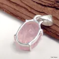 Petit pendentif Quartz rose facetté - Pendentifs pierres naturelles