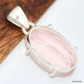 Pendentif Quartz rose facetté oval - Pendentifs pierres naturelles