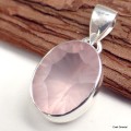 Pendentif Quartz rose facetté serti clos Pendentifs pierres naturelles KC76.2